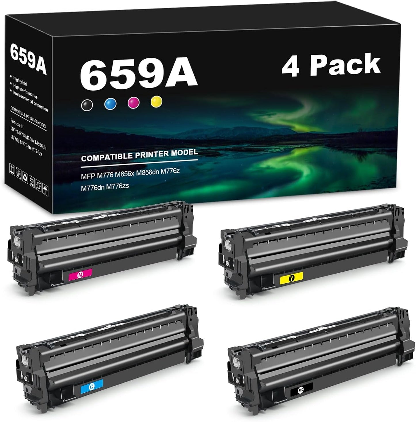 659A W2010A W2013A W2012A W2011A  for M856DN M856X M776 M776DN M776Z 4 PACK M776ZS