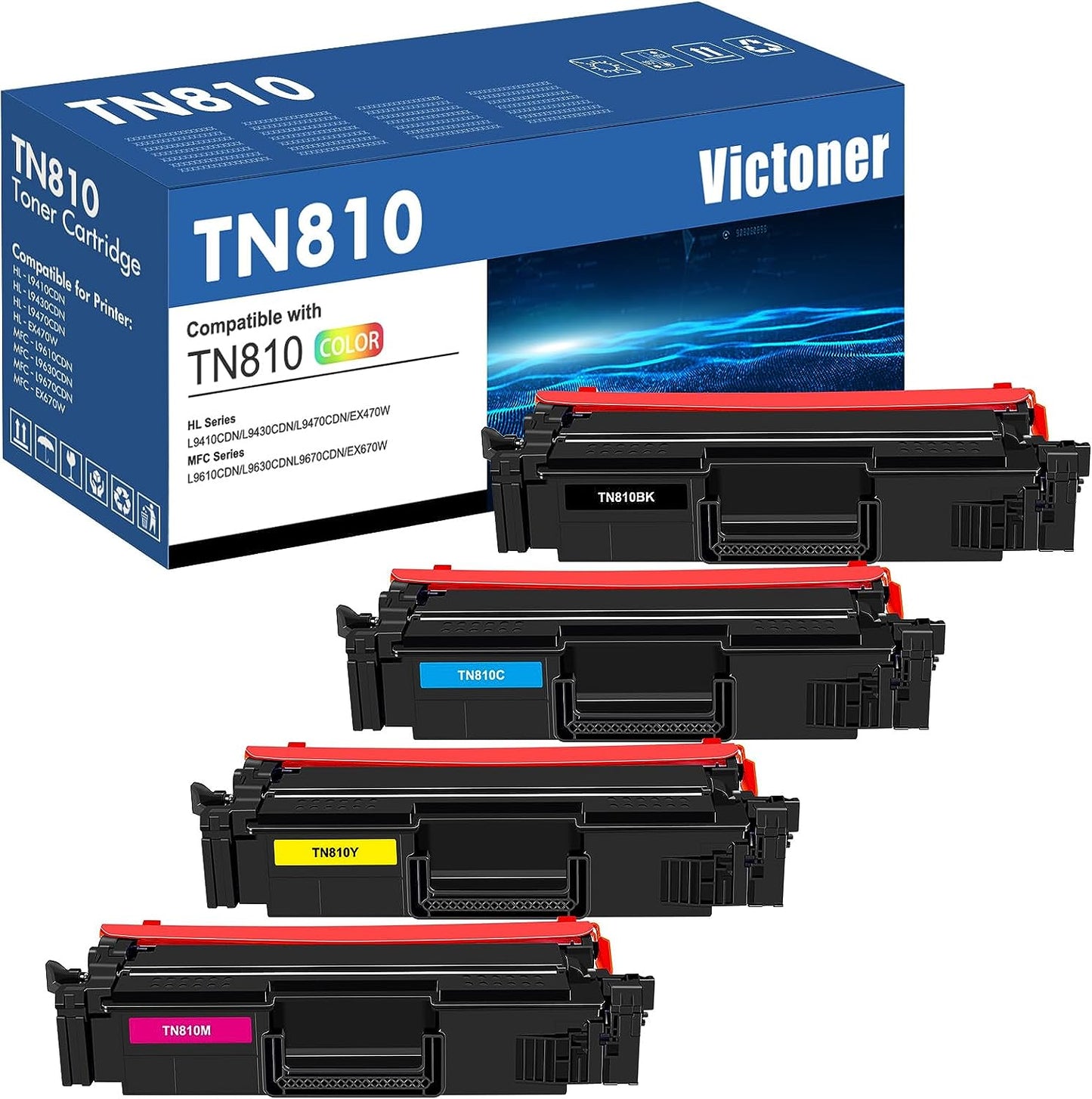 Brother TN810 Comp. Brother Brand Toner set 4 MFC L9470CDN HL L9410CDN TN810BK - copy