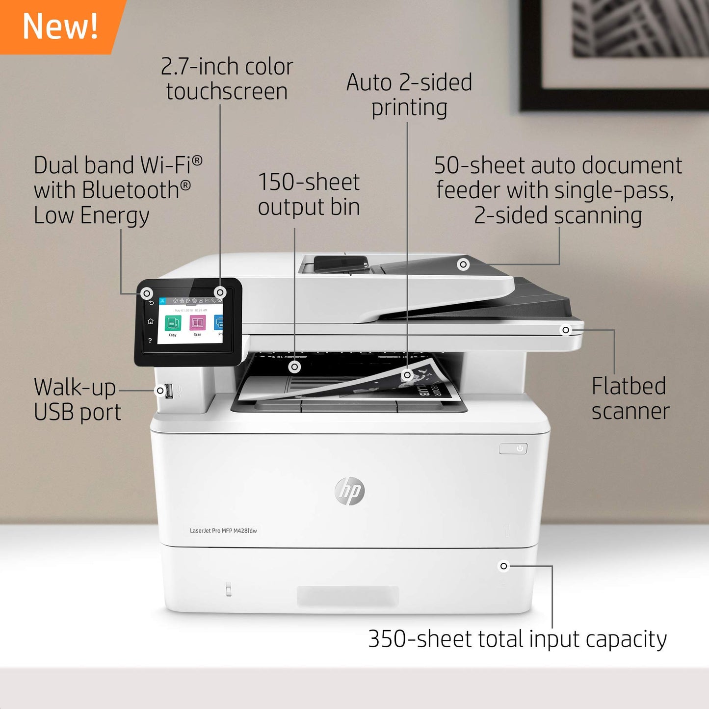 HP Laserjet M428FDW W1A30A Fax Copy Print Scan CF258X NT