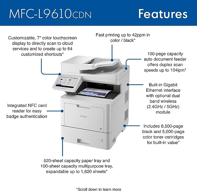 Brother Workhorse Series MFC L9610CDN Copy Print Scan Fax WKH