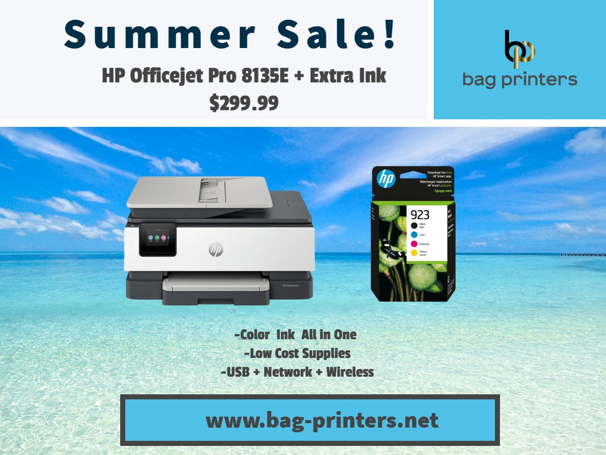HP OfficeJet Pro 8135e All-in-One Printer 40Q35A replace 8025EAll-in-One Wifi Printer+ Extra INK SS