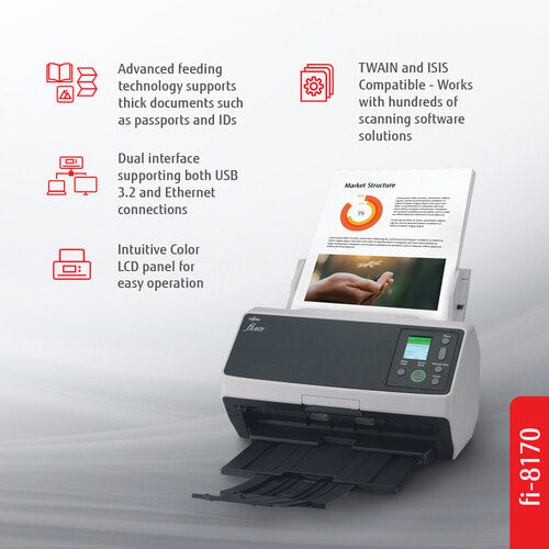 Fujitsu FI-8170 High Speed 70ppm Document Scanner PA03810-B055