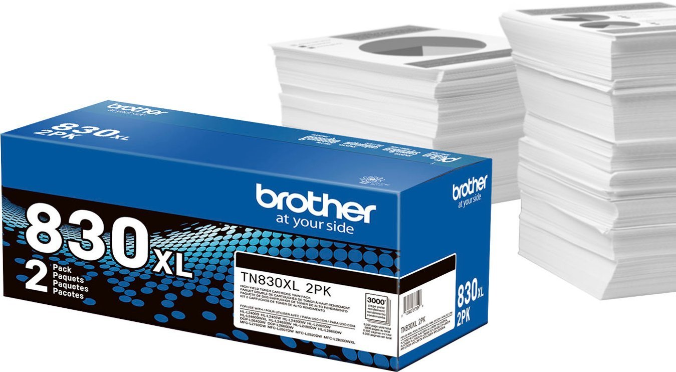 Brother TN830XL 2-Pack High-Yield Toner Cartridges - Black