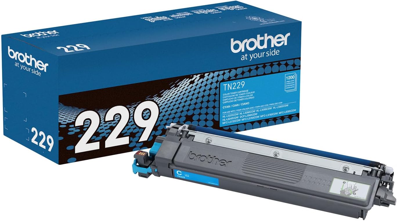 TN 229CGenuine Brother TN229 Cyan Toner MFC-L3720CDW MFC-L3765CDW MFC-L3780CDW NB