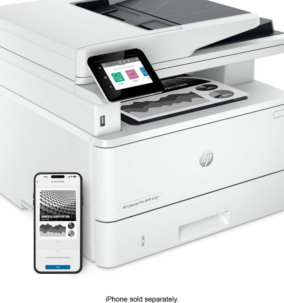 HP LaserJet Pro MFP 4101fdw Wireless Black & White Printer  SS