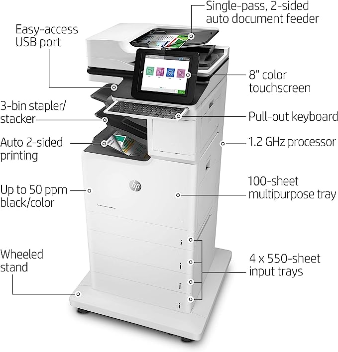 HP COLOR LaserJet Enterprise Flow MFP M682z J8A17A ALL IN ONE COPY SCAN PRINT