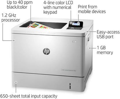 HP Laserjet M553N B5L24A   Network Color Printer PLUS extra toner set