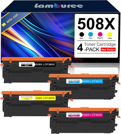 Premium Compatabile   HP M553 M577  508X SET | CF360X, CF361X, CF362X, CF363X   Black, Cyan, Yellow, Magenta