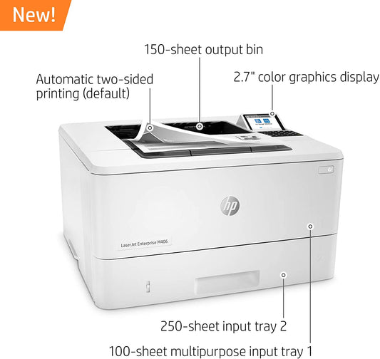 HP LaserJet Enterprise M406dn Monochrome Duplex Printer 3PZ15A - copy