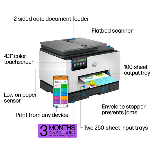 HP Color Officejet Pro 9135E All In One Usb Network Wifi 404M0A