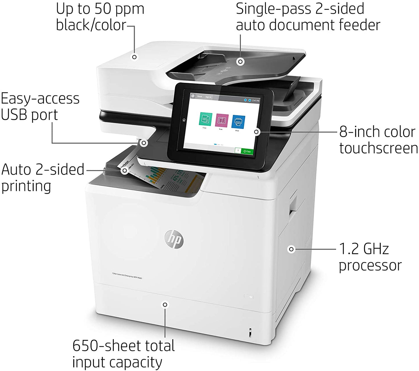 HP Color LaserJet Enterprise M681dh All-In-One Printer J8A10A#BGJ