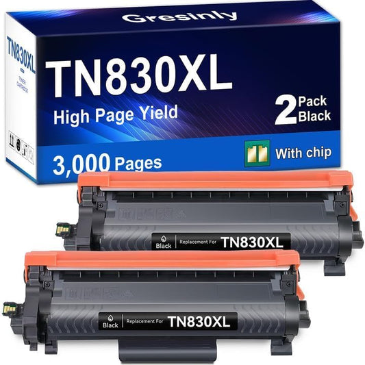 Compatabile for Brother TN830XL High-Yield Toner Cartridge - Black 2 pack