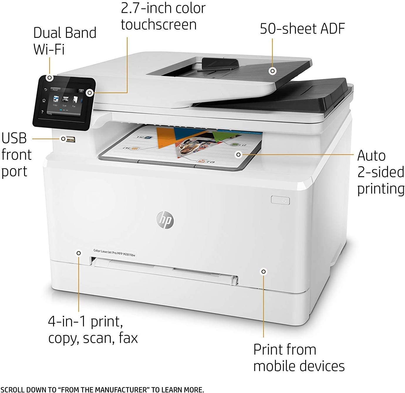 HP  Color laserjet M281FDW   All In One with WIFI T6B82A