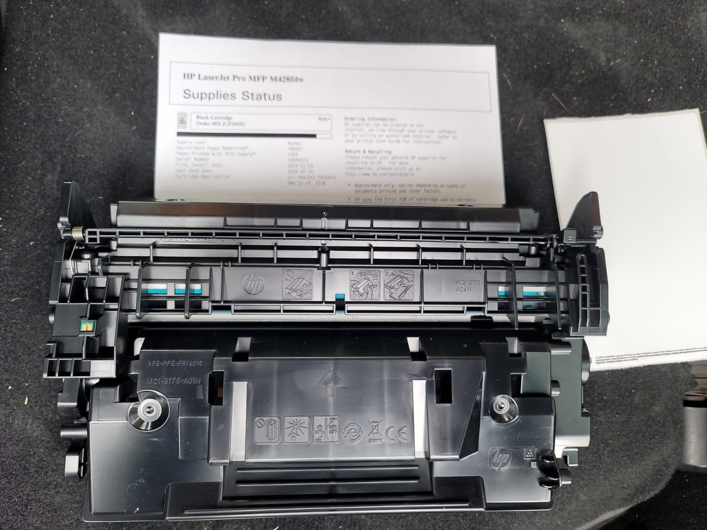HP CF258XC 58X Black High Yield Toner Cart LJ Pro M428  M404 Series 90% Life 