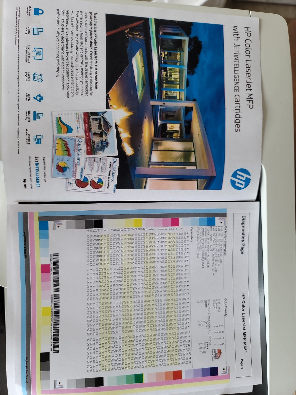 HP Color LaserJet Enterprise M681dh Print Copy Scan J8A10A low pages count 4,100