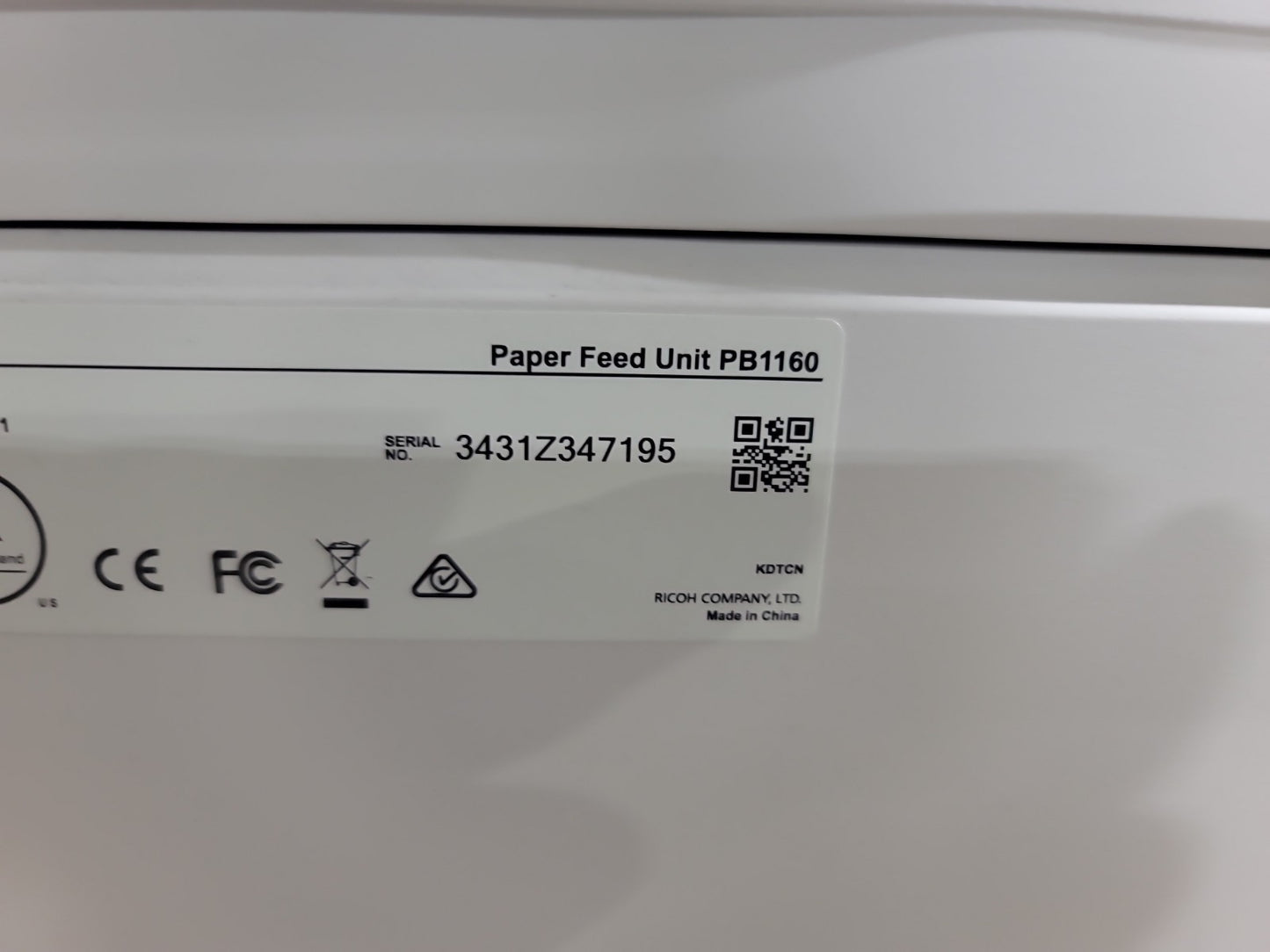 RICOH PB1160  418475  Paper Feeder Unit 500-Sheet  Ricoh P 800 801  IM550 IM600