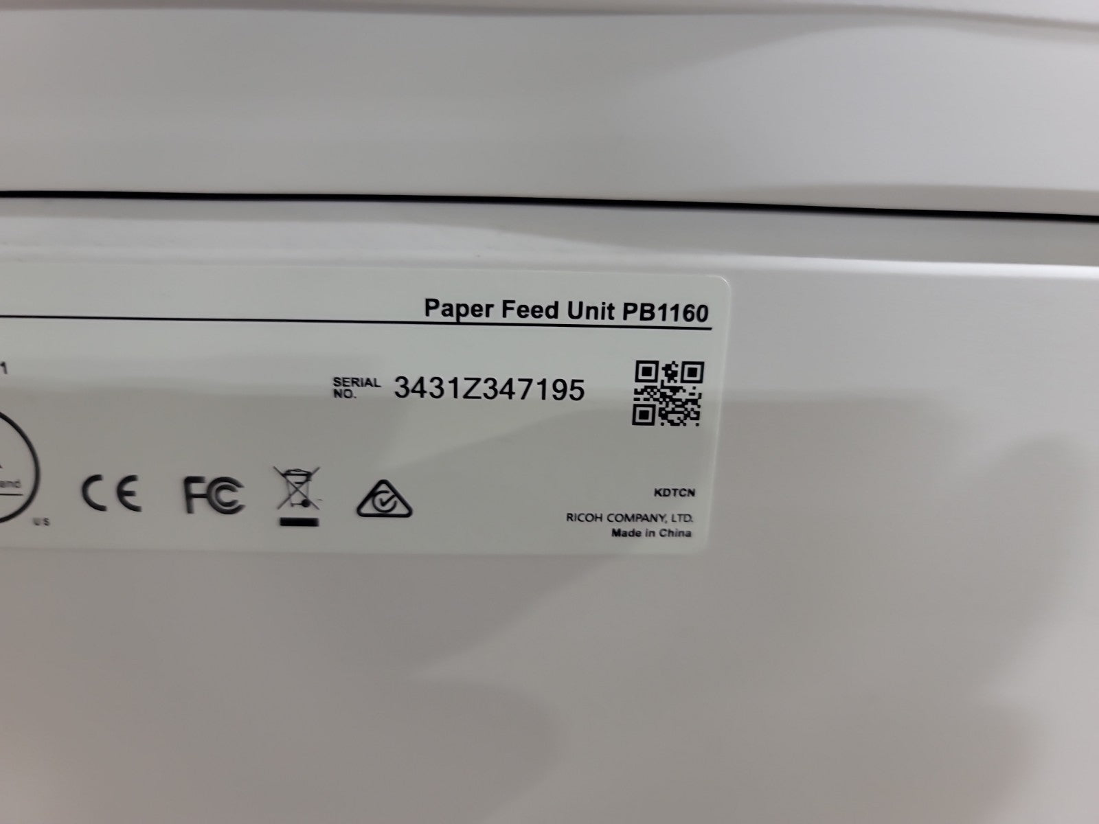 RICOH PB1160  418475  Paper Feeder Unit 500-Sheet  Ricoh P 800 801  IM550 IM600
