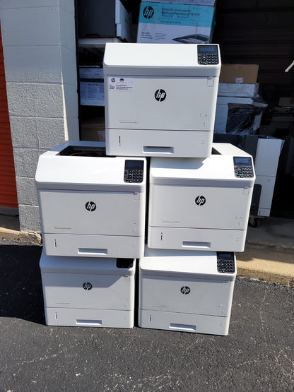 Lot of 5 HP M605dn LaserJet Enterprise Laser Printer - White  E6B70A