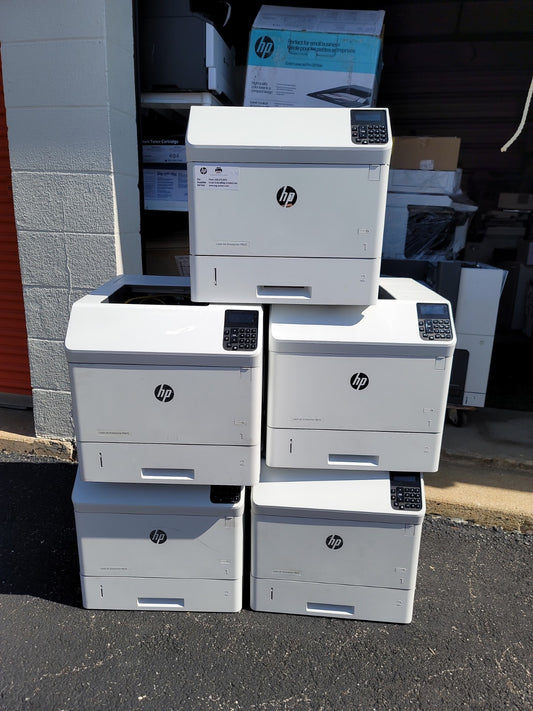 Lot of 5 HP M605dn LaserJet Enterprise Laser Printer - White  E6B70A