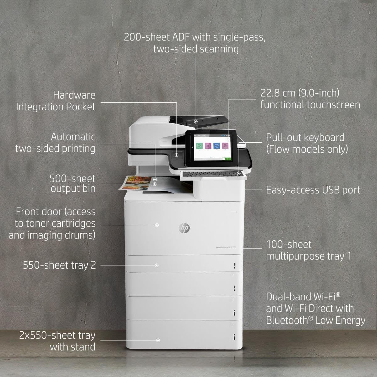 HP Color LaserJet E87650z Print Copy Scan MFP Fast 50ppm 11x17  X3A89A Low pages