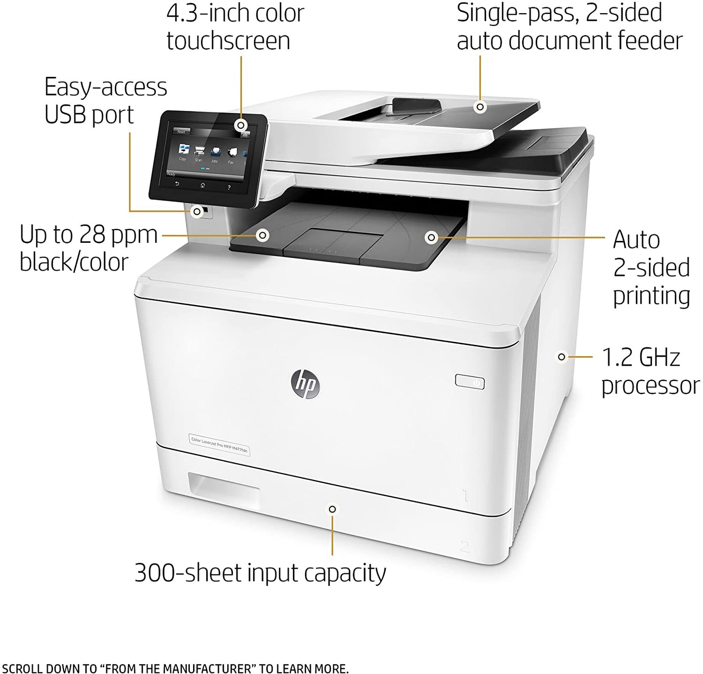 HP  Color Laserjet M477FDN  All In One CF378A Duplex Network USB -M477 AB