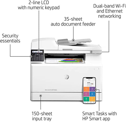 HP Color laserjet M183FW 7KW56A All In One with WIFI  Copy Print Scan SO