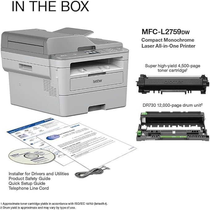 Brother MFC  L2759DW All In One MFC Print Copy Scan- WiFi  TN760