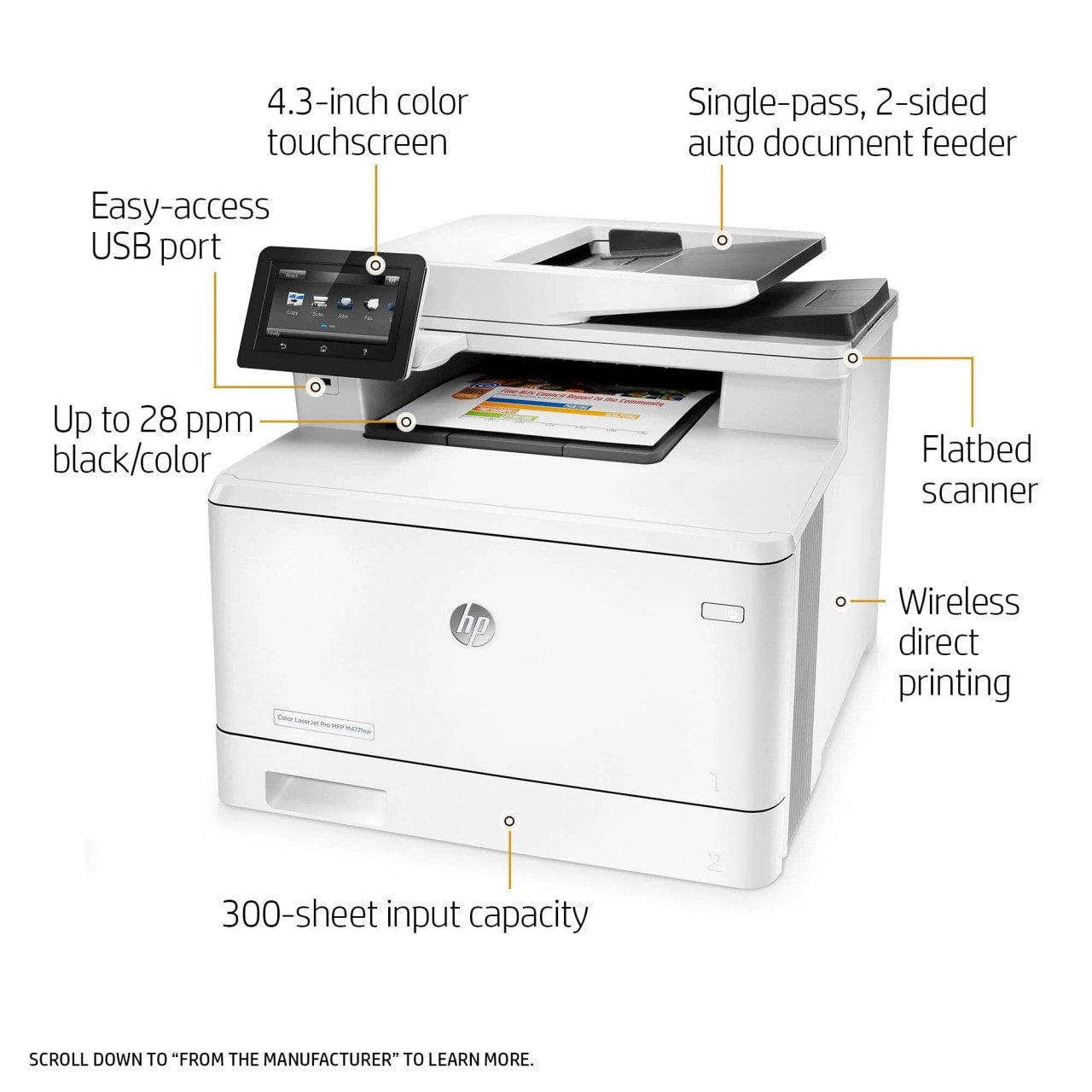 HP  Color Laserjet M477FNW  All In One CF377A  Wifi Wireless M477