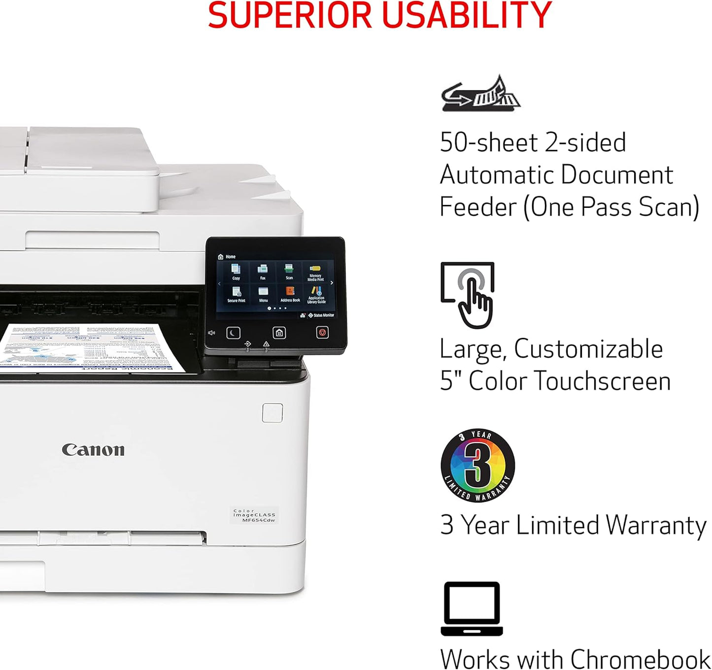 Canon Color imageCLASS MF656Cdw - All in One, Duplex, Wireless Laser Printer