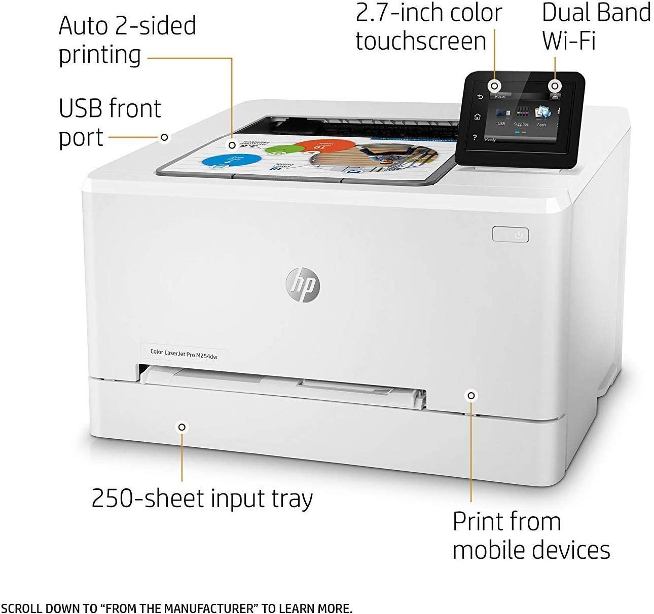 HP Color laserjet M254DW  WiFi Network  T6B60A#B19 220V- EURO