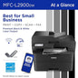 Brother MFC-L2900DW Wireless Compact Monochrome All-in-One Laser Printer with Duplex Copy & Scan, Fax, Black & White TN830