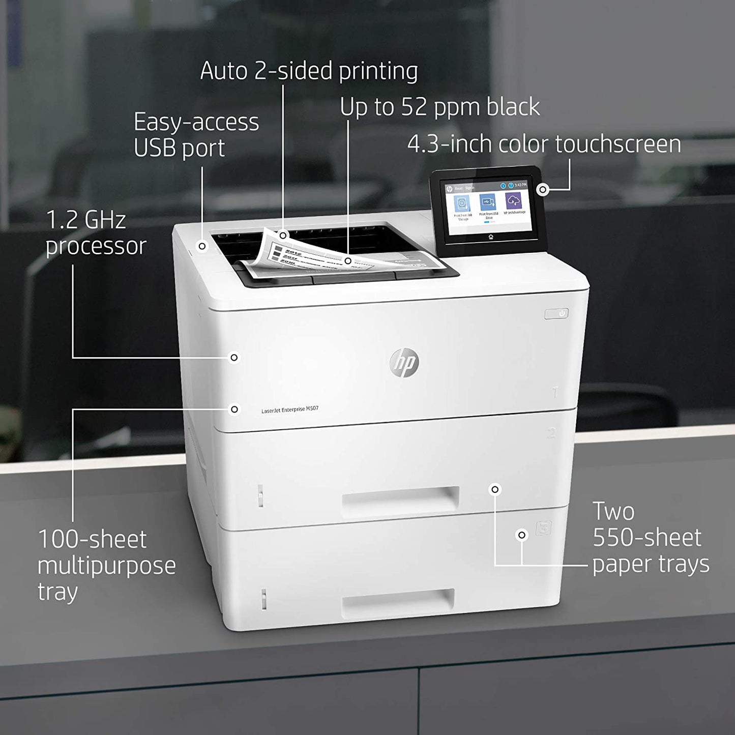 HP LASERJET M507X  1PV88A Plus extra tray F2A72A