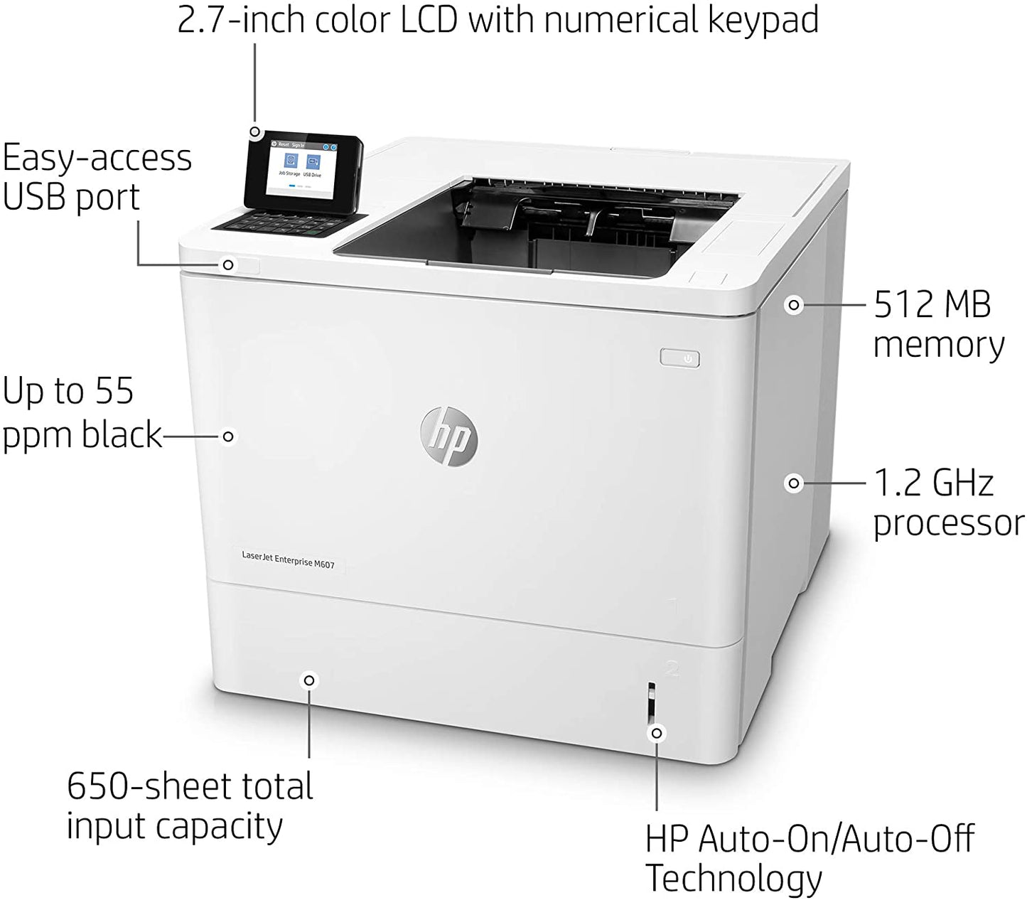HP LASERJET M607N K0Q14A  52ppm, 1200x1200 dpi
