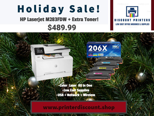 HP Laserjet M283FDW All in One Printer  With Extra Toner Set 206X !