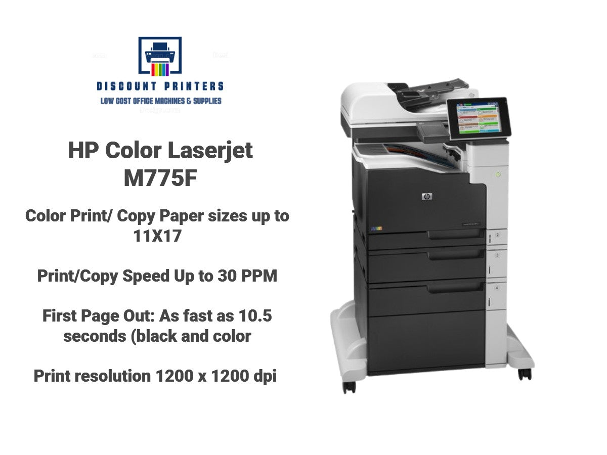 HP Color Laserjet M775F  Duplex Network  Fax wide format 11 X 17 CC523A