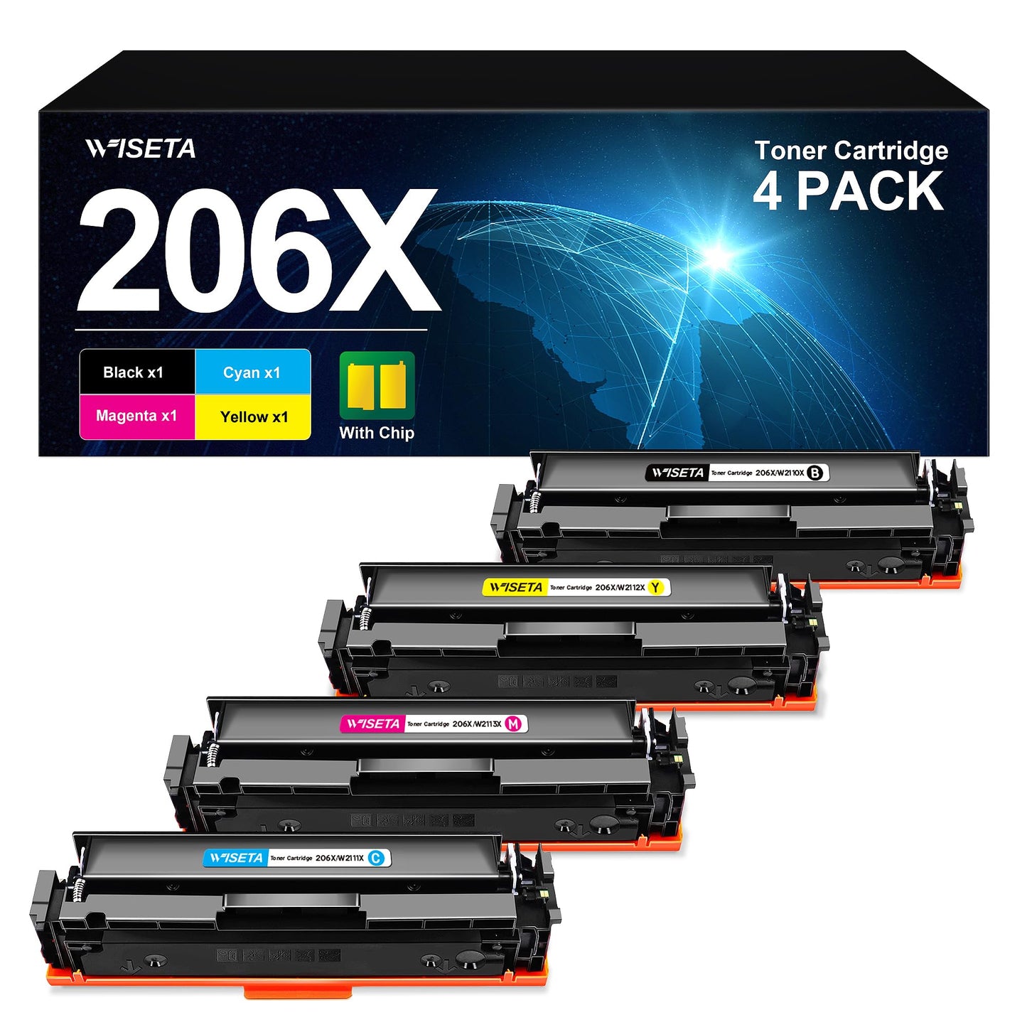 LaserJet M255DW M283FDW M283CDW  Series Toner Set/4  B,C,M, Y  206X W2110X