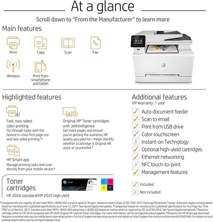 HP  Color laserjet M281CDW   All In One with WIFI  T6B83A  4th