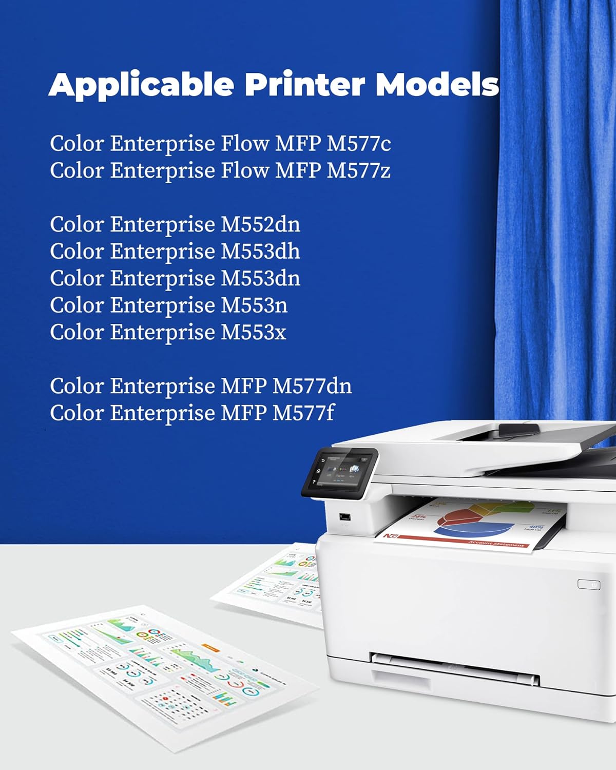 Premium Compatabile   HP M553 M577  508X SET | CF360X, CF361X, CF362X, CF363X   Black, Cyan, Yellow, Magenta