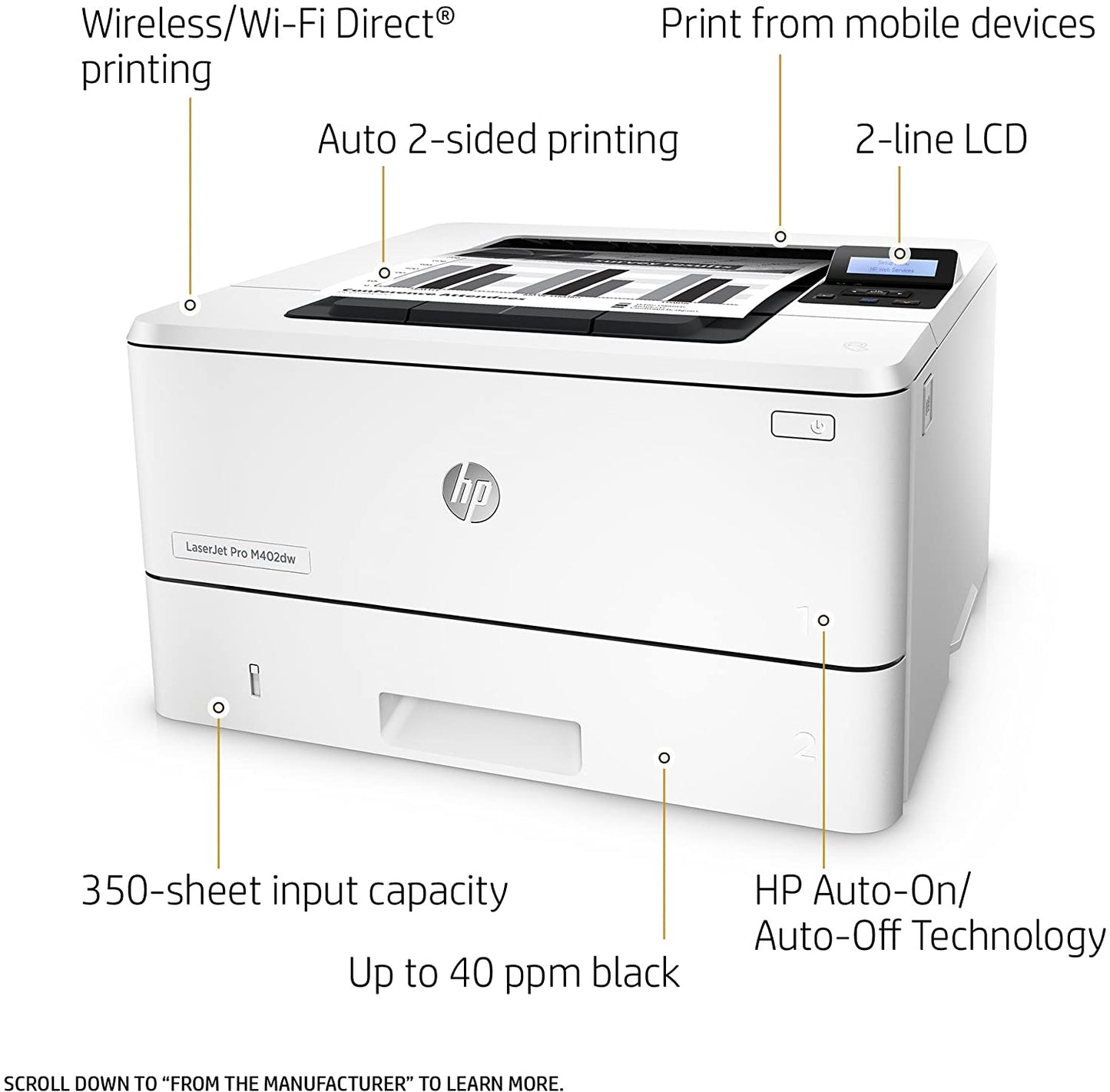 HP laserjet M402DW  Duplex Network WIFI  C5F95A PLus Extra CF226X