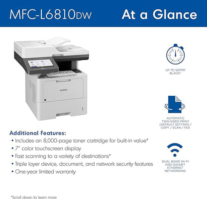 Brother MFC L6810DW All In One MFC Print  Duplex Copy Scan Fax  WiFi