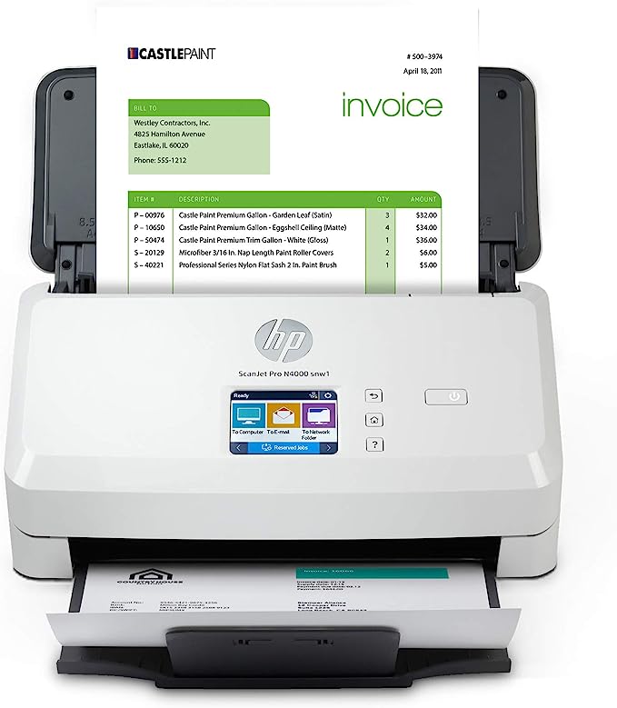 HP Scanjet Pro N4000 snw1 Sheet-feed scanner desktop USB 3.0 Wifi LAN 6FW08A