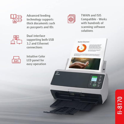 Fujitsu FI-8170   High Speed 70ppm Document Scanner  PA03810-B055
