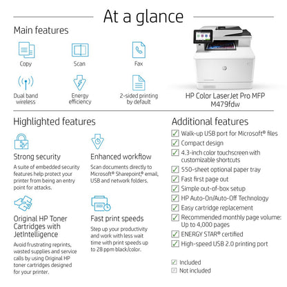 HP  Color Laserjet M479FDN  All In One W1A79A Duplex Network USB